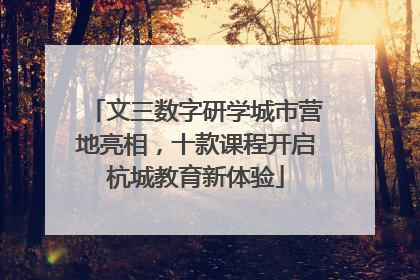 文三数字研学城市营地亮相，十款课程开启杭城教育新体验