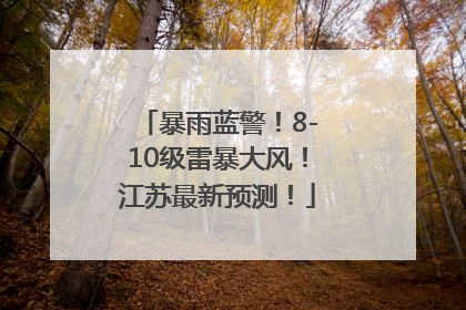 暴雨蓝警！8-10级雷暴大风！江苏最新预测！