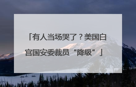 有人当场哭了？美国白宫国安委裁员“降级”