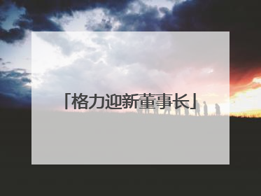 格力迎新董事长