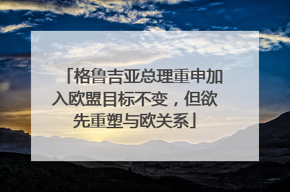 格鲁吉亚总理重申加入欧盟目标不变，但欲先重塑与欧关系