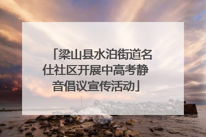 梁山县水泊街道名仕社区开展中高考静音倡议宣传活动