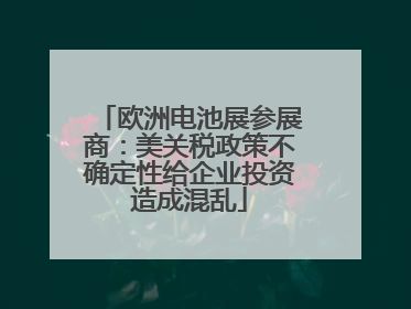 欧洲电池展参展商：美关税政策不确定性给企业投资造成混乱