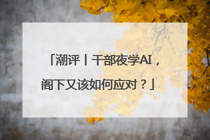 潮评丨干部夜学AI，阁下又该如何应对？