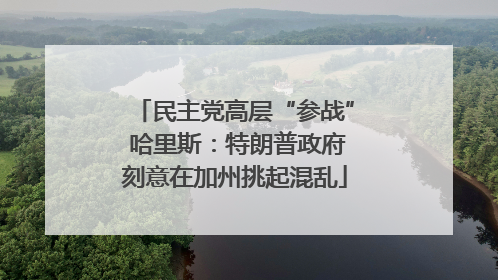 民主党高层“参战” 哈里斯：特朗普政府刻意在加州挑起混乱