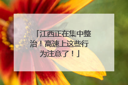 江西正在集中整治！高速上这些行为注意了！