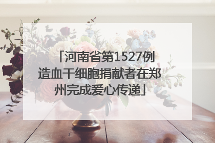 河南省第1527例造血干细胞捐献者在郑州完成爱心传递
