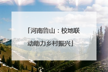 河南鲁山：校地联动助力乡村振兴