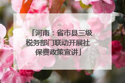 河南：省市县三级税务部门联动开展社保费政策宣讲