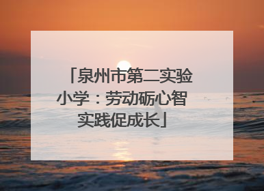 泉州市第二实验小学：劳动砺心智实践促成长