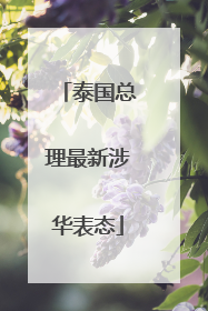 泰国总理最新涉华表态