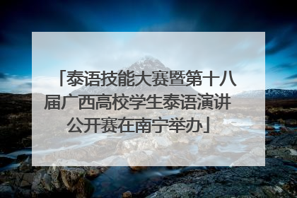 泰语技能大赛暨第十八届广西高校学生泰语演讲公开赛在南宁举办