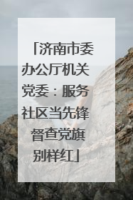 济南市委办公厅机关党委：服务社区当先锋 督查党旗别样红