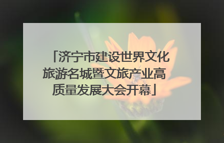 济宁市建设世界文化旅游名城暨文旅产业高质量发展大会开幕