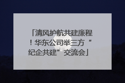 清风护航共建廉程！华东公司举三方“纪企共建”交流会