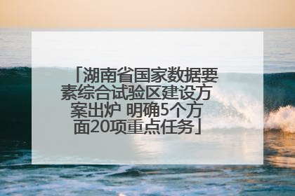 湖南省国家数据要素综合试验区建设方案出炉 明确5个方面20项重点任务