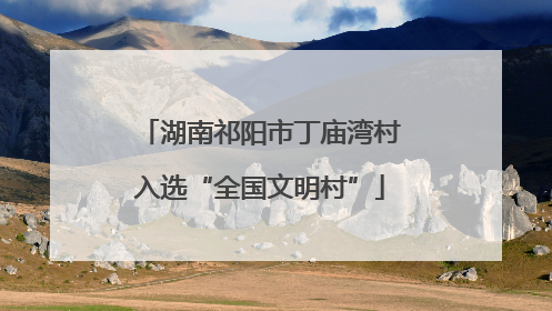 湖南祁阳市丁庙湾村入选“全国文明村”