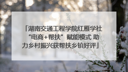 湖南交通工程学院红雁学社“电商+帮扶”赋能模式 助力乡村振兴获帮扶乡镇好评