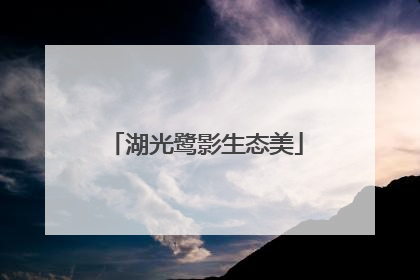 湖光鹭影生态美