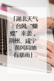 湖北天气：台风“蝴蝶”来袭，荆州、咸宁、黄冈局地有暴雨