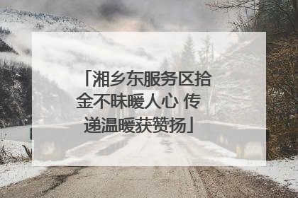 湘乡东服务区拾金不昧暖人心 传递温暖获赞扬