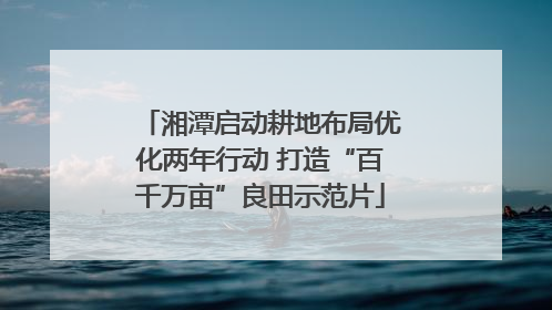 湘潭启动耕地布局优化两年行动 打造“百千万亩”良田示范片