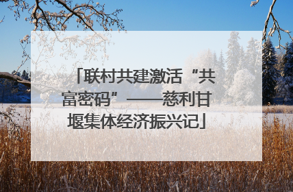 联村共建激活“共富密码”——慈利甘堰集体经济振兴记