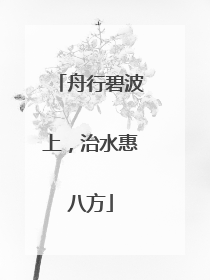 舟行碧波上，治水惠八方