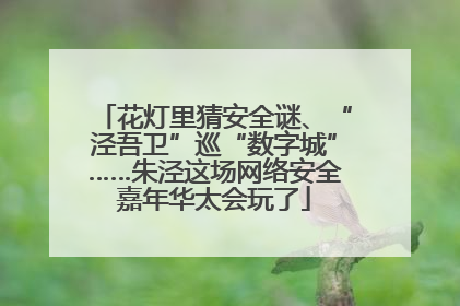 花灯里猜安全谜、“泾吾卫”巡“数字城”……朱泾这场网络安全嘉年华太会玩了