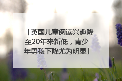 英国儿童阅读兴趣降至20年来新低，青少年男孩下降尤为明显