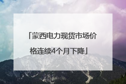 蒙西电力现货市场价格连续4个月下降