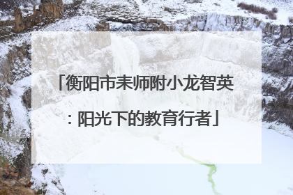 衡阳市耒师附小龙智英：阳光下的教育行者