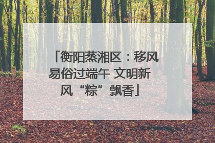 衡阳蒸湘区：移风易俗过端午 文明新风“粽”飘香