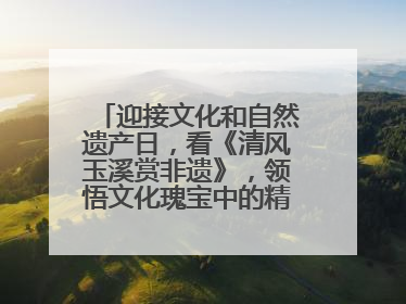 迎接文化和自然遗产日，看《清风玉溪赏非遗》，领悟文化瑰宝中的精神启示