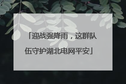 迎战强降雨，这群队伍守护湖北电网平安