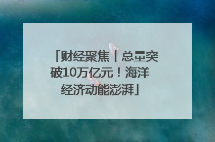 财经聚焦丨总量突破10万亿元！海洋经济动能澎湃
