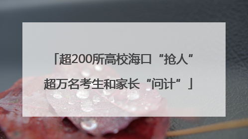 超200所高校海口“抢人” 超万名考生和家长“问计”