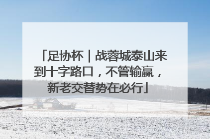 足协杯｜战蓉城泰山来到十字路口，不管输赢，新老交替势在必行
