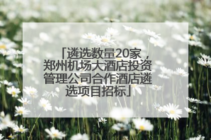 遴选数量20家，郑州机场大酒店投资管理公司合作酒店遴选项目招标