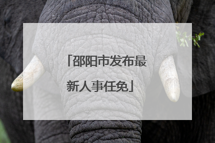 邵阳市发布最新人事任免