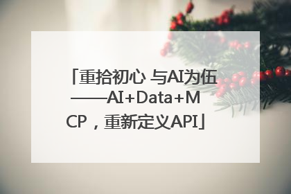 重拾初心 与AI为伍——AI+Data+MCP，重新定义API