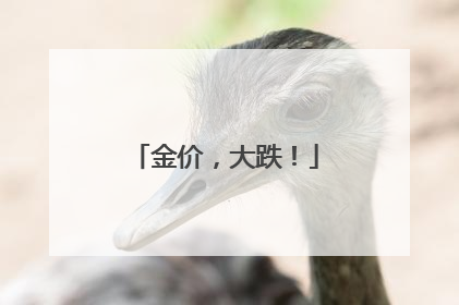 金价，大跌！