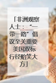 非洲观察人士：“一带一路”倡议至关重要 美国双标行径贻笑大方