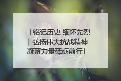 铭记历史 缅怀先烈｜弘扬伟大抗战精神 凝聚力量砥砺前行