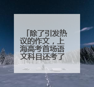 除了引发热议的作文，上海高考首场语文科目还考了哪些