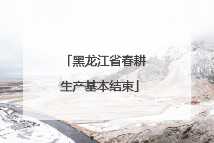 黑龙江省春耕生产基本结束