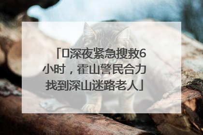 ﻿深夜紧急搜救6小时，霍山警民合力找到深山迷路老人
