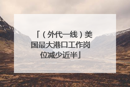 （外代一线）美国最大港口工作岗位减少近半