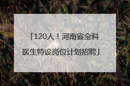 120人！河南省全科医生特设岗位计划招聘