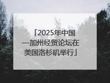 2025年中国—加州经贸论坛在美国洛杉矶举行